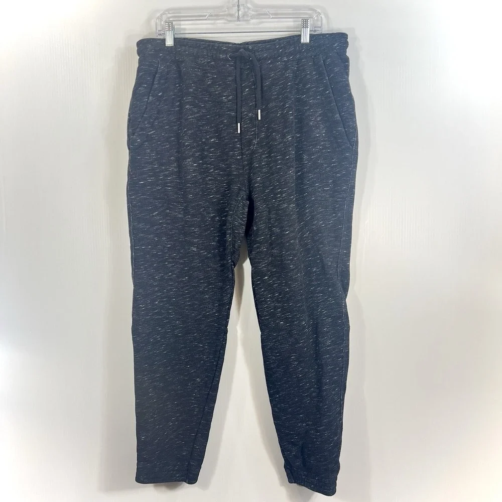 Alex Mill Jogger Sweatpants Men's Sz XL Black Tapered Slim Melange Cotton Jersey - Picture 2 of 13